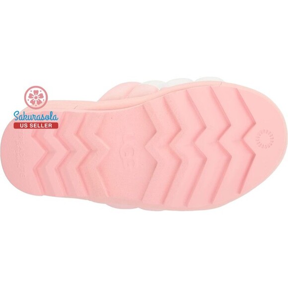 UGG Women's Maxi Slide Logo Sandal, Pink Scallop, Size 9 - Picture 4 of 8